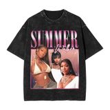 HIKTIEK Yaz Müzikler Walker Vintage Erkek T Shirt Kadın Gömlek Streetwear Gevşek Kısa Kollu Çift Gömlek Siyah, Gömlek Stili 6, M