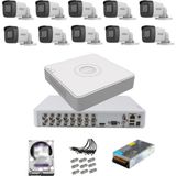 Hikvision 10 Kameralı Güvenlik Kamera Hazır Set 2tb 7/24 Hdd-2tb Kayıt Kapasiteli Sistem