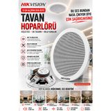 Hikvision 100V 13 cm Tavan hoparlörü / Alçıpan tavan hoparlörü / Sıva üstü tavan hoparlörü / Trafolu / Anons / Okul anons / Cami iç mekan / Mağaza tavan / Restoran tavan / Kafe ses sistemi / Tavan tipi hoparlör