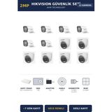 Hikvision 12 Kameralı 2mp Güvenlik Kamera Seti Colorvu Gece Renkli 1tb ~7 Gün Kayıt Dome+Bullet