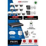 Hikvision 12 Kameralı Full Güvenlik Sistemi Gece Görüşlü Profesyonel Paket DS-2CD1023G0-IUF