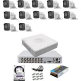 Hikvision 12 Kameralı Güvenlik Kamera Hazır Set 2tb 7/24 Hdd-2tb Kayıt Kapasiteli Sistem