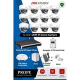 Hikvision 12’li Dome Kamera Seti – Gece Görüşlü Full HD Güvenlik Çözümü DS-2CD1121G2-LIUF