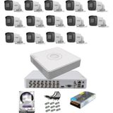 Hikvision 14 Kameralı Güvenlik Kamera Hazır Set 2tb 7/24 Hdd-2tb Kayıt Kapasiteli Sistem