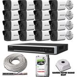 Hıkvısıon 16 Kameralı 4 mp Ip Kamera Seti 1440P Mikrofonlu 2 Tb Hdd