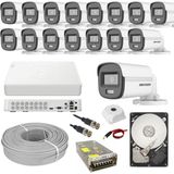 Hikvision 16 Kameralı Colorvu Gece Renkli Sesli Güvenlik Kamera Seti 2 Tb HDD - HDD 2TB