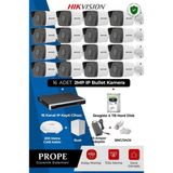 Hikvision 16 Kameralı IP Kamera Sistemi 2MP Bullet Gece Görüşlü 16 Kanal Kayıt Cihazı 4TB HDD Full Set DS-2CD1023G0-IUF