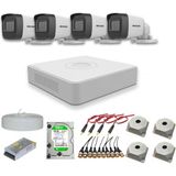 Hikvision 2mp 4 Kameralı Dış Ortam Ahd Hd-Tvı Full Kamera Seti - Siyah