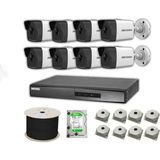 Hikvision 2mp Mikrofonlu 8 Kameralı 1tb Disk Tak Çalıştır Hazır Ip Kamera Seti - Siyah - Beyaz