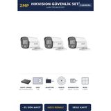 Hikvision 3 Kameralı 2mp Güvenlik Kamera Seti Colorvu Gece Renkli 1tb ~31 Gün Kayıt Bullet Dış Mekan