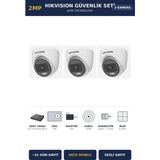 Hikvision 3 Kameralı 2mp Güvenlik Kamera Seti Colorvu Gece Renkli 1tb ~31 Gün Kayıt Dome Iç Mekan