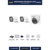 Hikvision 3 Kameralı 2mp Güvenlik Kamera Seti Colorvu Gece Renkli 1tb ~31 Gün Kayıt Dome+Bullet