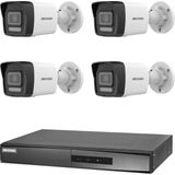 Hikvision 4 Kameralı 2 Mp Hybrid Light Ip Güvenlik Kamera Seti DS-2CD1023G2-LIUF (Dahili Mikrofonlu) - Beyaz