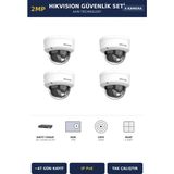 Hikvision 4 Kameralı 2mp Güvenlik Kamera Seti Ip Poe Acusense 2tb ~47 Gün Kayıt Dome Iç Mekan