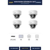 Hikvision 4 Kameralı 4mp Güvenlik Kamera Seti 4mp Ip Poe 4tb ~55 Gün Kayıt Dome Iç Mekan