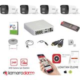 Hikvision 4 Kameralı 7/24 Renkli Görüşlü 2mp Ahd Güvenlik Kamerası - 40 Metre