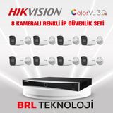 Hikvision 4 Mp 8 Kameralı Acusense Colorvu 3.0 Aı İp Güvenlik Kamera Seti (Dahili Mikrofonlu)