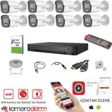 Hikvision 4mp 7/24 Renkli Ses Kayıtlı 8li Ahd Kamera Seti - Uzaktan Izleme - 2tb HDD