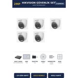 Hikvision 5 Kameralı 2mp Güvenlik Kamera Seti Colorvu Gece Renkli 1tb ~19 Gün Kayıt Dome Iç Mekan