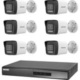 Hikvision 6 Kameralı 2 Mp Hybrid Light Ip Güvenlik Kamera Seti DS-2CD1023G2-LIUF (Dahili Mikrofonlu) - Beyaz