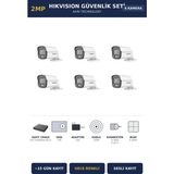 Hikvision 6 Kameralı 2mp Güvenlik Kamera Seti Colorvu Gece Renkli 1tb ~15 Gün Kayıt Bullet Dış Mekan