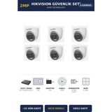 Hikvision 6 Kameralı 2mp Güvenlik Kamera Seti Colorvu Gece Renkli 1tb ~15 Gün Kayıt Dome Iç Mekan