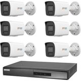 Hikvision 6 Kameralı 4 Mp Colorvu Ip Güvenlik Kamera Seti DS-2CD1047G2H-LIUF (Dahili Mikrofonlu) - Beyaz