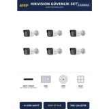 Hikvision 6 Kameralı 4mp Güvenlik Kamera Seti 4mp Ip Poe 1tb ~9 Gün Kayıt Bullet Dış Mekan