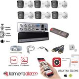 Hikvision 6 Kameralı Gece GÜndüz Renkli Görüşlü AHD Güvenlik Kamerası