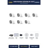 Hikvision 7 Kameralı 2mp Güvenlik Kamera Seti Colorvu Gece Renkli 1tb ~13 Gün Kayıt Bullet Dış Mekan
