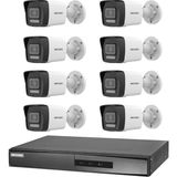 Hikvision 8 Kameralı 2 Mp Hybrid Light Ip Güvenlik Kamera Seti DS-2CD1023G2-LIUF (Dahili Mikrofonlu) - Beyaz