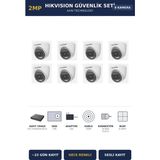 Hikvision 8 Kameralı 2mp Güvenlik Kamera Seti Colorvu Gece Renkli 2tb ~23 Gün Kayıt Dome Iç Mekan