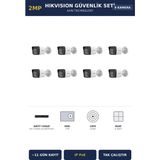 Hikvision 8 Kameralı 2mp Güvenlik Kamera Seti Ip Poe Acusense 1tb ~11 Gün Kayıt Bullet Dış Mekan