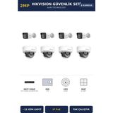 Hikvision 8 Kameralı 2mp Güvenlik Kamera Seti Ip Poe Acusense 1tb ~11 Gün Kayıt Dome+Bullet