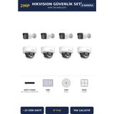 Hikvision 8 Kameralı 2mp Güvenlik Kamera Seti Ip Poe Acusense 2tb ~23 Gün Kayıt Dome+Bullet