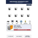Hikvision 8 Kameralı 2MP UPS'li Güvenlik Kamera Seti ColorVu Gece Renkli 1TB Dome İç Mekan