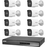 Hikvision 8 Kameralı 4 Mp Colorvu Ip Güvenlik Kamera Seti DS-2CD1047G2H-LIUF (Dahili Mikrofonlu) - Beyaz