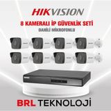Hikvision 8 Kameralı 4 Mp Ip Güvenlik Kamera Seti (Dahili Mikrofonlu)