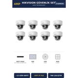 Hikvision 8 Kameralı 4mp Güvenlik Kamera Seti 4mp Ip Poe 2tb ~13 Gün Kayıt Dome Iç Mekan