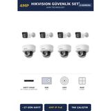 Hikvision 8 Kameralı 4mp Güvenlik Kamera Seti 4mp Ip Poe 4tb ~27 Gün Kayıt Dome+Bullet