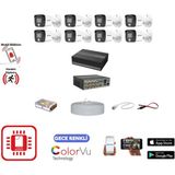 Hikvision 8 Kameralı 7/24 Renkli Güvenlik Kamerası Full Hazır Set - Beyaz - Siyah