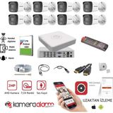 Hikvision 8 Kameralı Dahili Mikrofonlu 7/24 Renkli Kamera Seti
