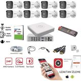Hikvision 8 Kameralı Dahili Mikrofonlu 7/24Renkli Görüşlü Kamera Seti