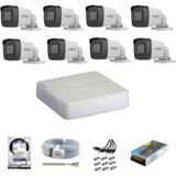 Hikvision 8 Kameralı Güvenlik Kamera Seti 1 Tb Kayıt Kapasiteli 7/24 Çalışan Sistem Beyaz Renk