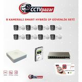 Hikvision 8 Kameralı IP Kamera Seti 4MP DS-2CD1041G2-LIUF Mikrofonlu Gece Renkli IP Güvenlik Sistemi