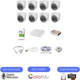 Hikvision 8 Kameralı Mikrofonlu Gece Gündüz Renkli İç Mekan AHD Kamera Seti