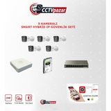Hikvision Cctvpazar 5 Kameralı Ip Kamera Seti 4mp DS-2CD1041G2-LIUF Mikrofonlu Gece Renkli Ip Güvenlik Sistemi