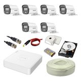Hikvision Colorvu 6lı 2mp Set Gece Renkli Sesli Görüntü 2 Tb HDD - 6lı Set 2TB Hdd