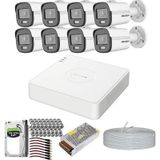 HIKVISION COLORVU GECE-KARANLIKTA 7/24 RENKLİ 8 KAMERALI SET 1TB