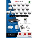 HIKVISION DS-2CD1121G2-LIUF 16 Kameralı Dome Full IP Sistem Paketi 16 Kameralı Profesyonel Full IP Güvenlik Sistemi Sesli Gece Görüşlü